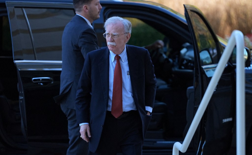 Former White House national security adviser John Bolton arrives at U.S. District Court.