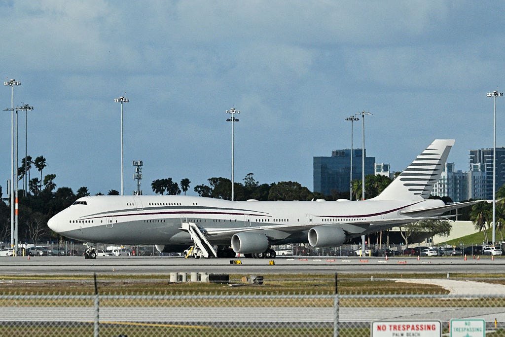 A Qatari Boeing 747.