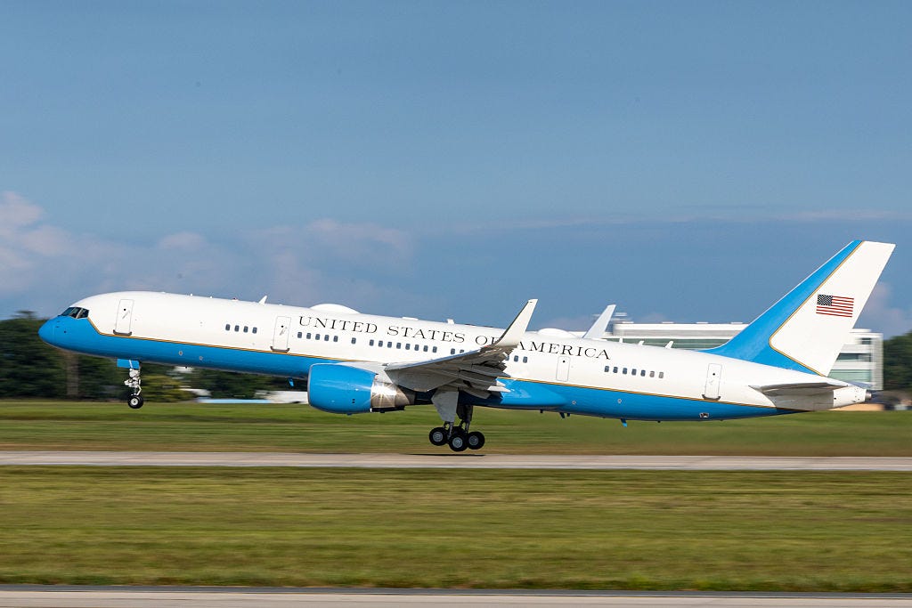 A Boeing C-32 used as Air Force One.