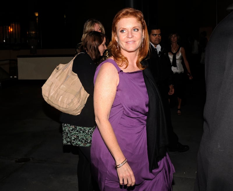 Britain's Duchess of York, Sarah Ferguson, leaves the Variety Children's Charity 2010 Hollywood World Conference in Los Angeles May 23, 2010. Britain's Duchess of York, caught on camera apparently offering to sell access to her ex-husband, UK trade envoy Prince Andrew, said Sunday she was sorry for her 