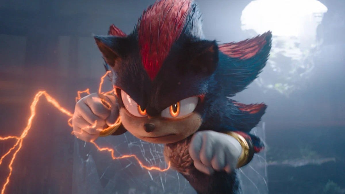 Shadow the Hedgehog with lightning around his fist