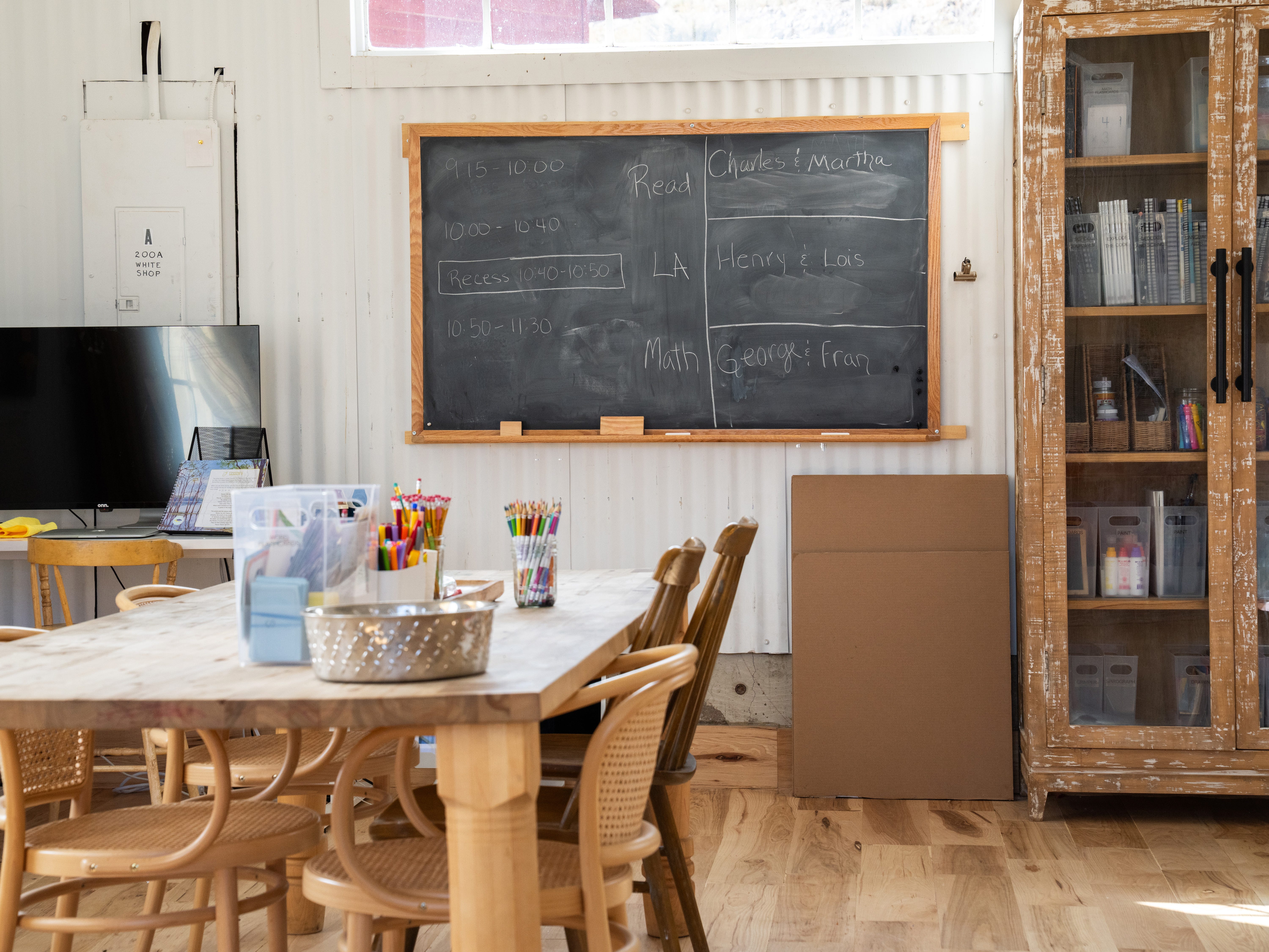 A classroom.