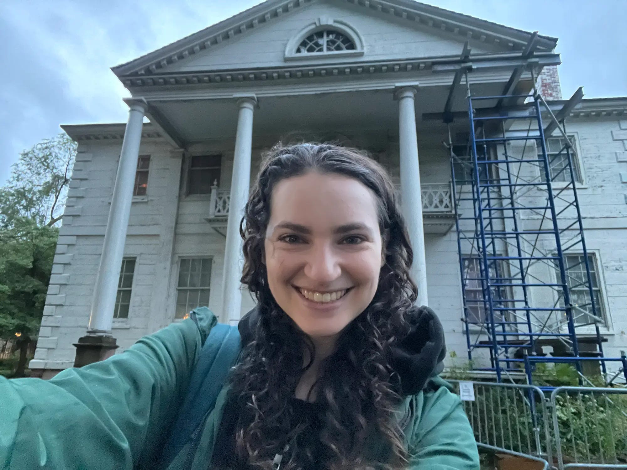 The author outside Morris-Jumel Mansion.