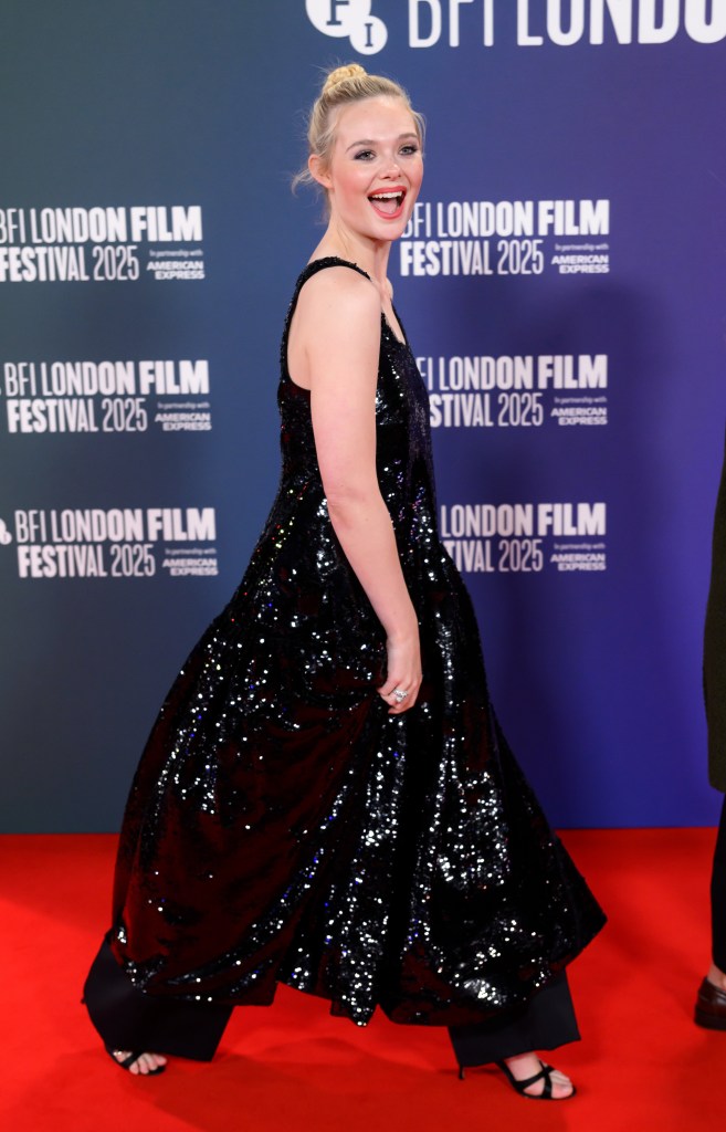 Elle Fanning goes to the BFI London Film Festival premiere of her movie “Sentimental Value.”
