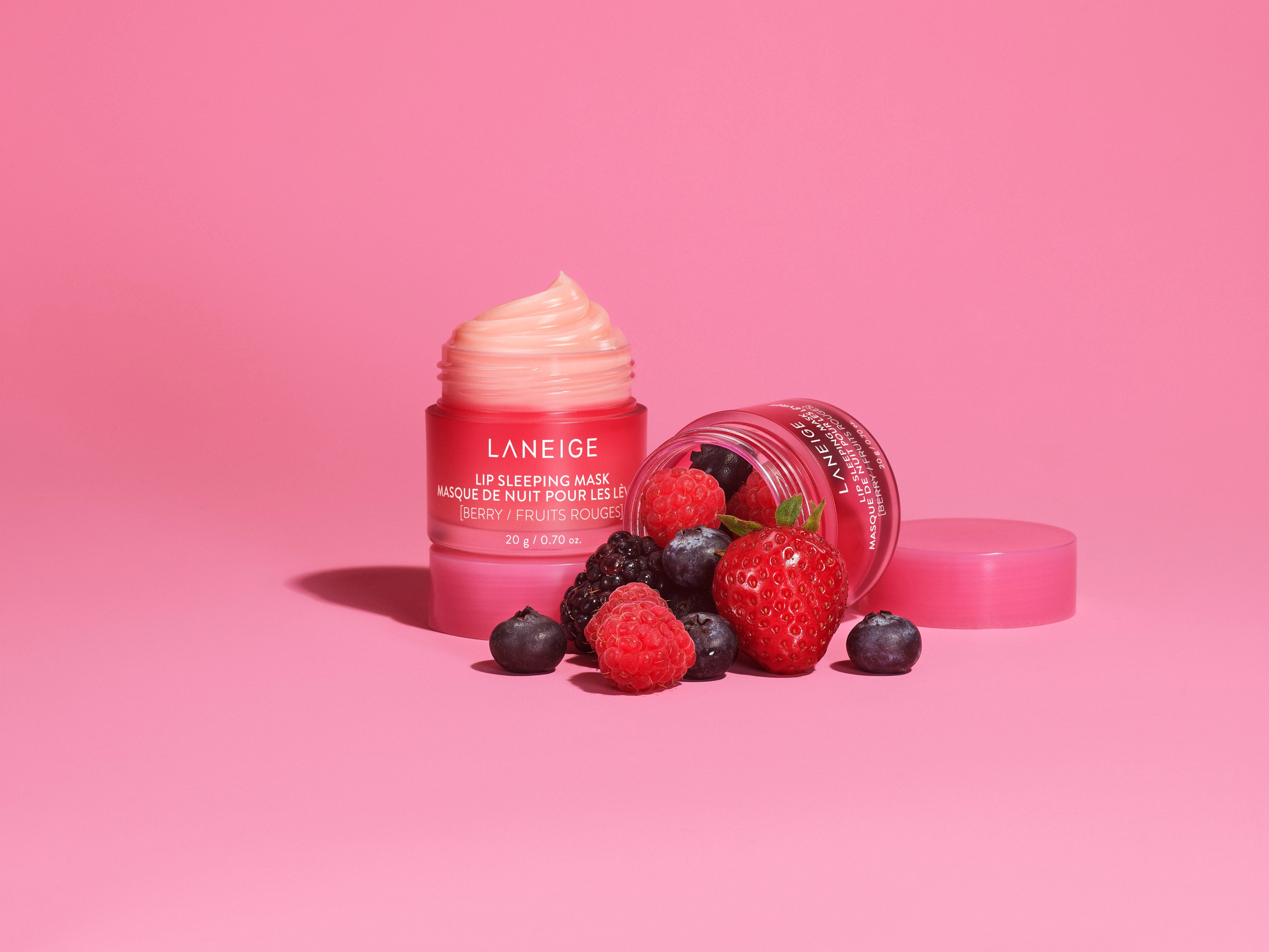 The berry Lip Sleeping Mask from Laneige.