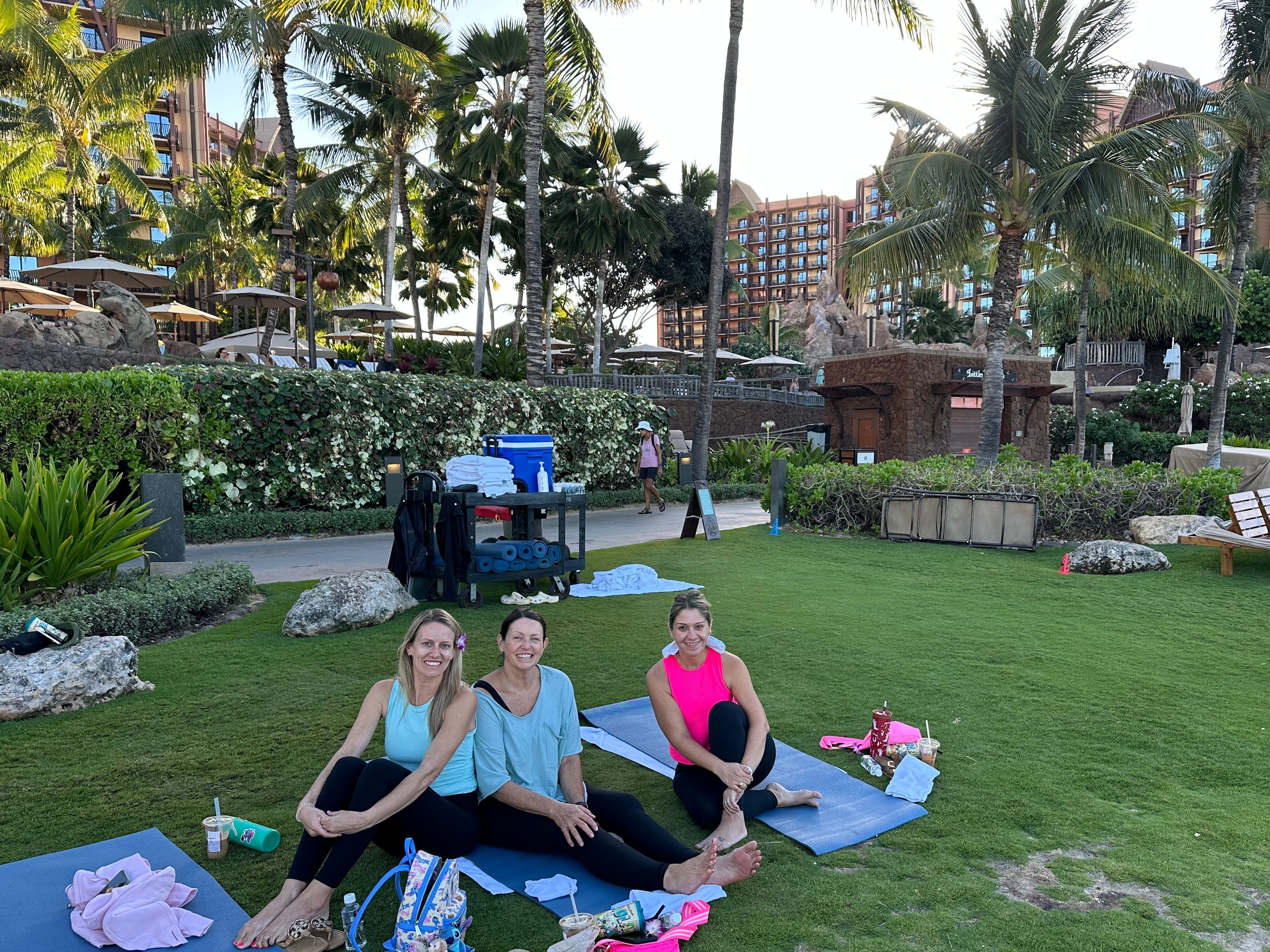 Terri Peters and friends at sunrise yoga.