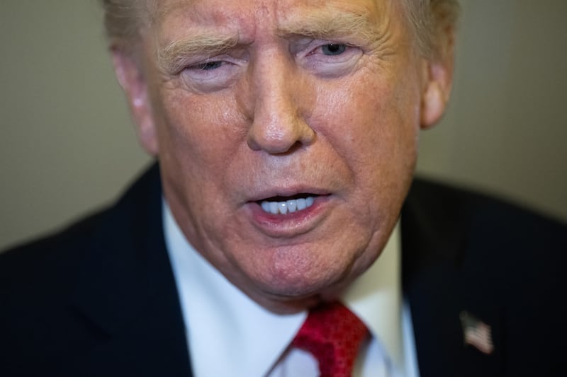 Close-up of Donald Trump.