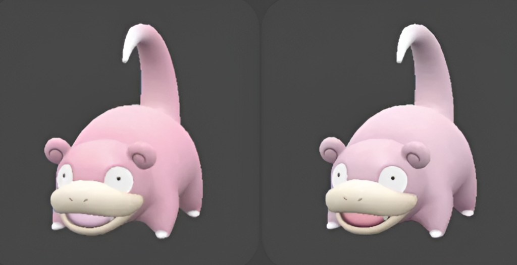 Old Shiny Slowpoke Comparison