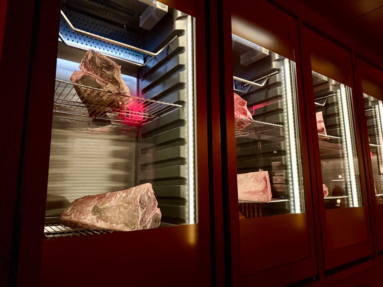 Meat cuts on display at 1587 entrance