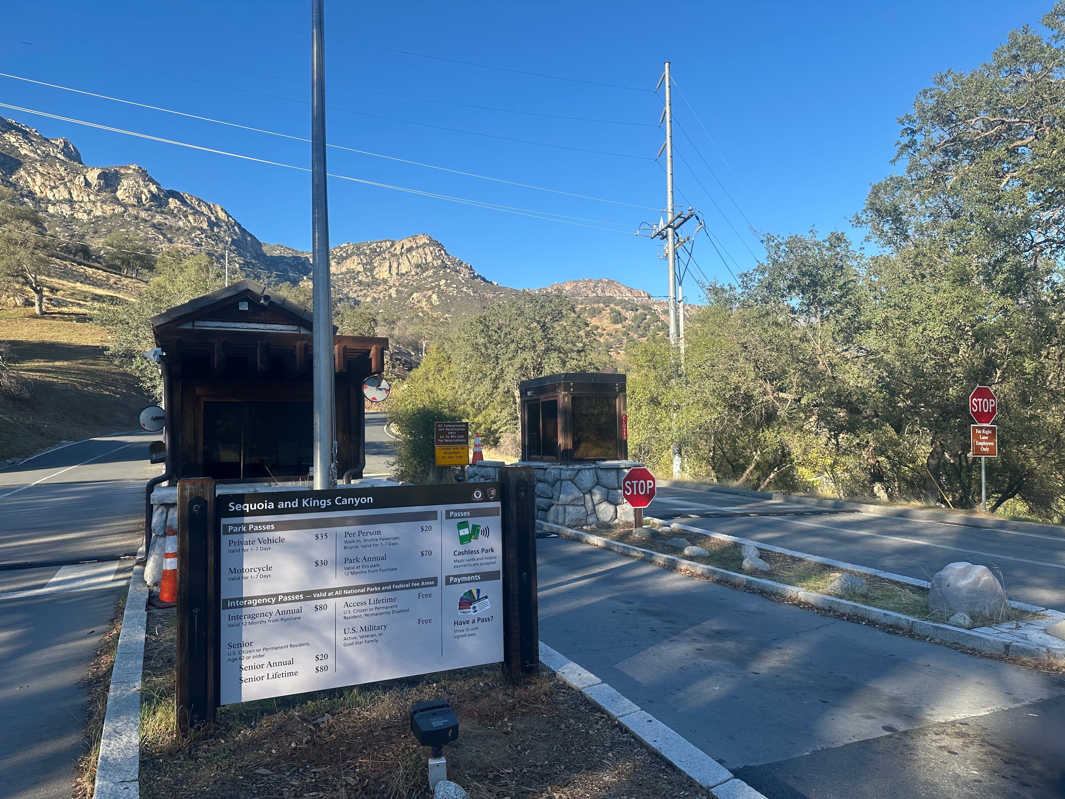 Entrance gates at Sequoia and Kings Canyon.