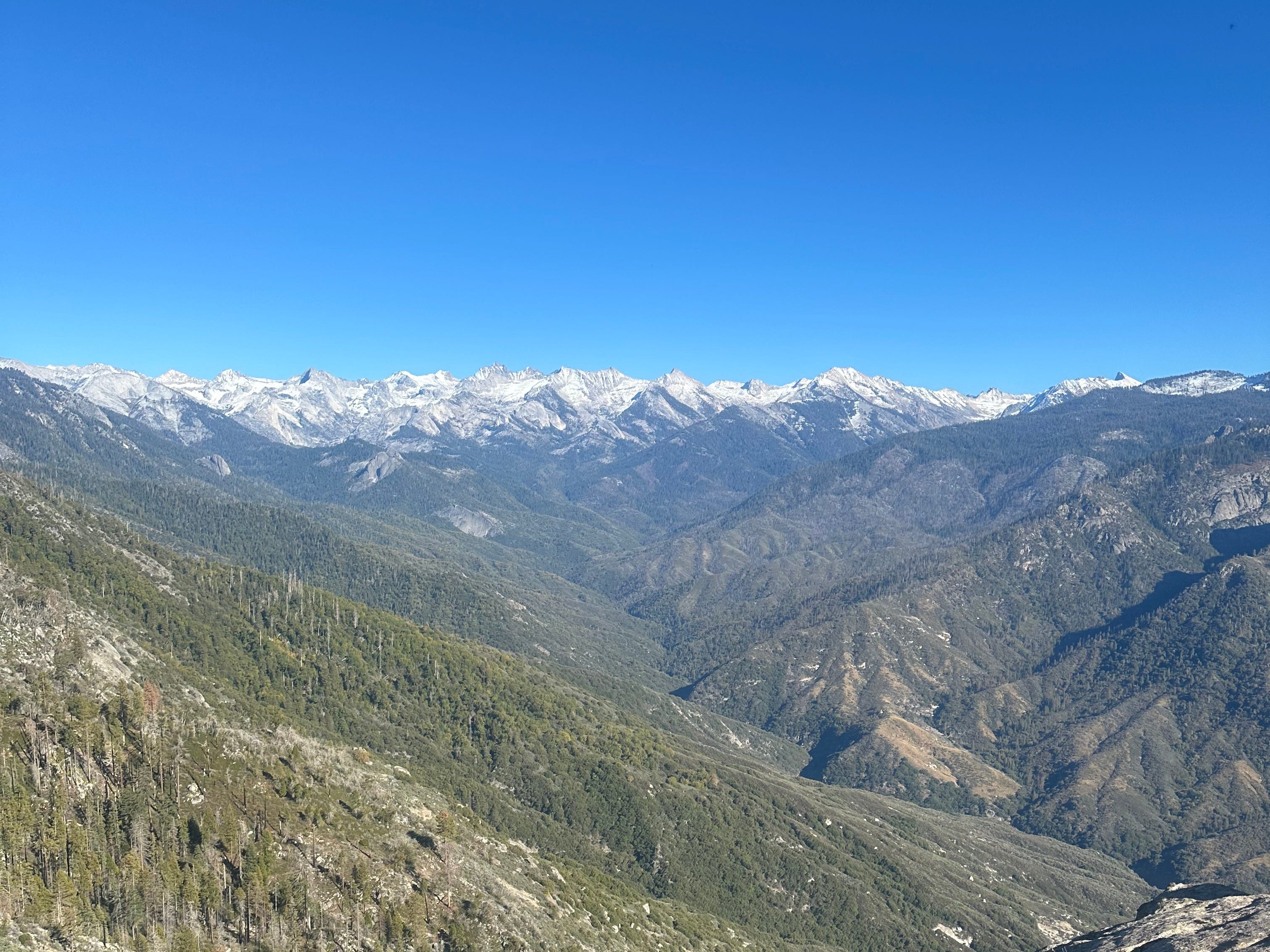 View of snow-capped mountains.
