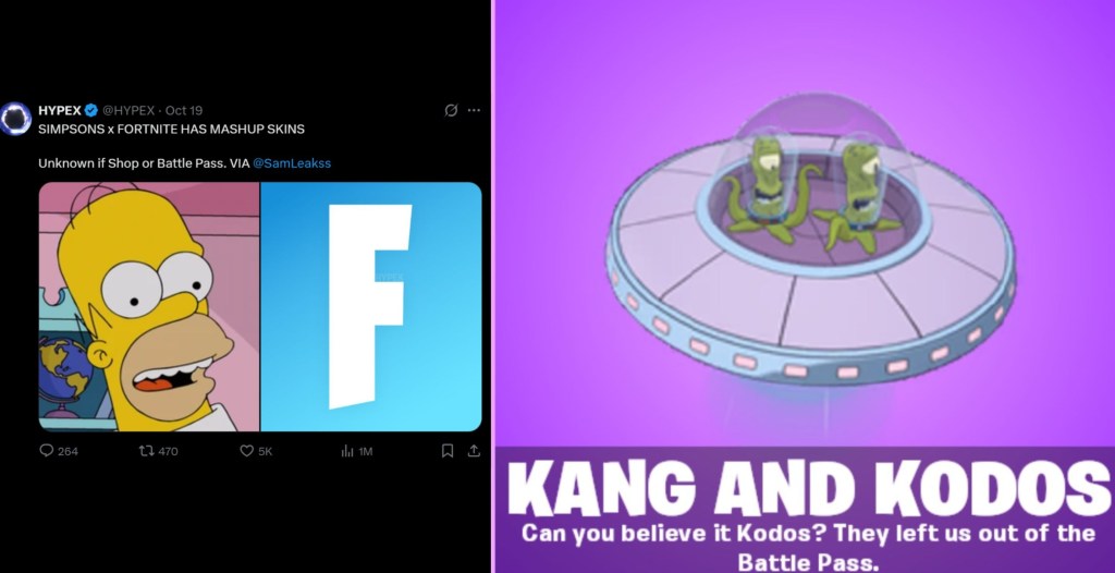 Simpsons Fortnite Kang and Kodos Back Bling