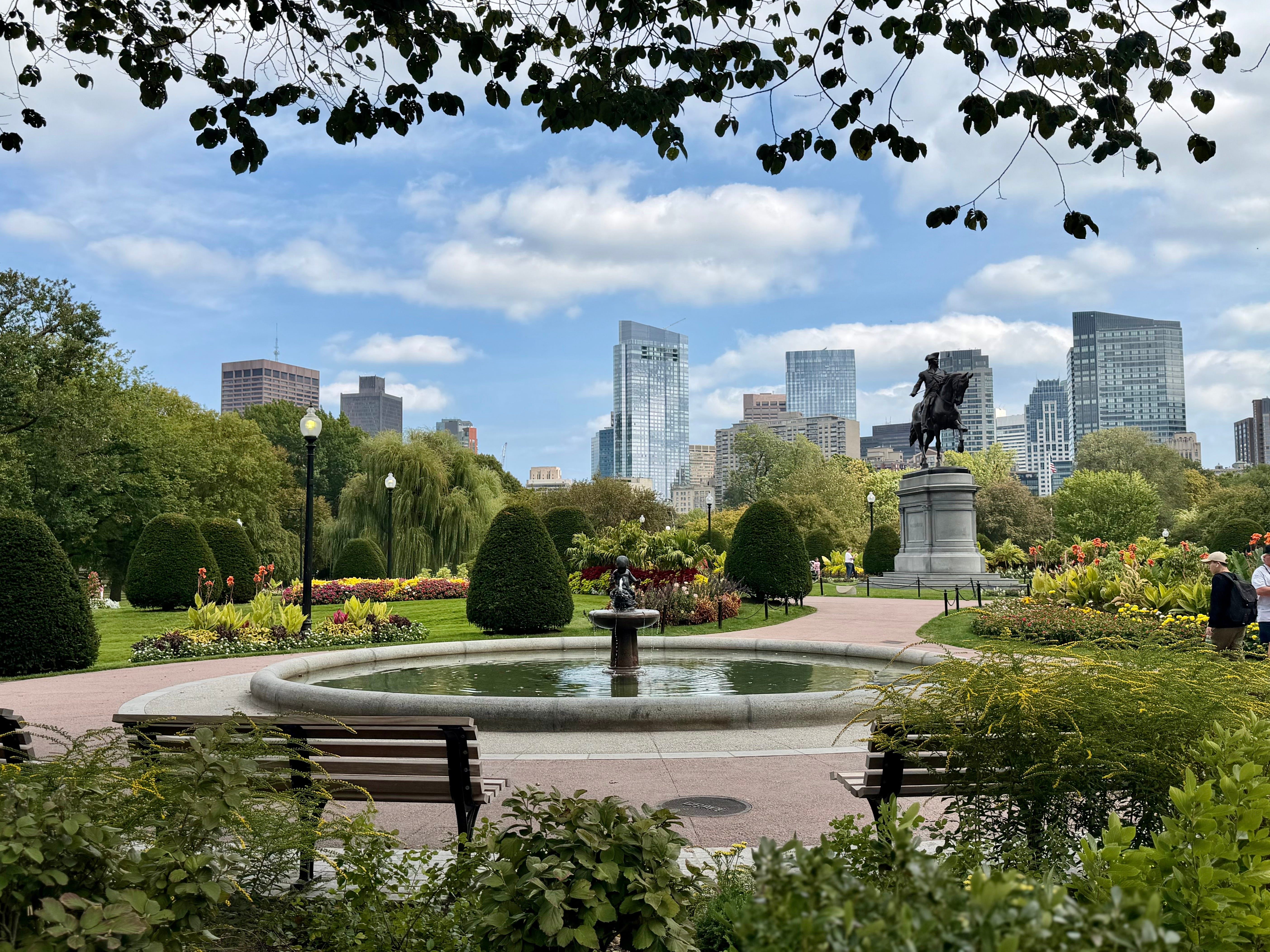 A view of the Public Garden in Boston.