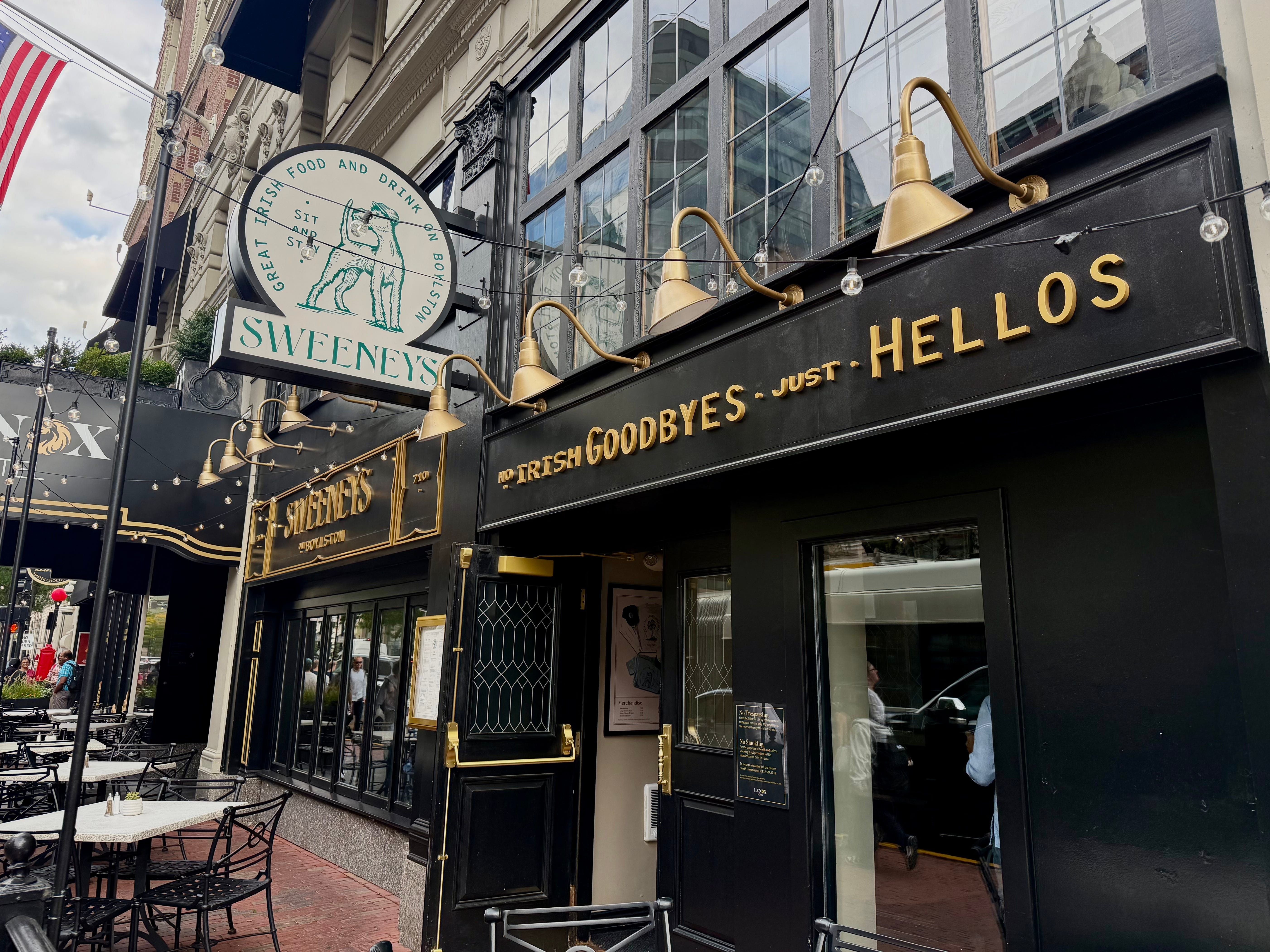 The exterior of Sweeneys in Boston.