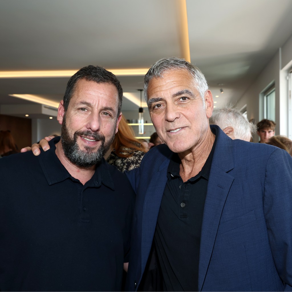 Adam Sandler and George Clooney attend Netflix's Jay Kelly Los Angeles Tastemaker Screening at Ross House in Los Angeles.