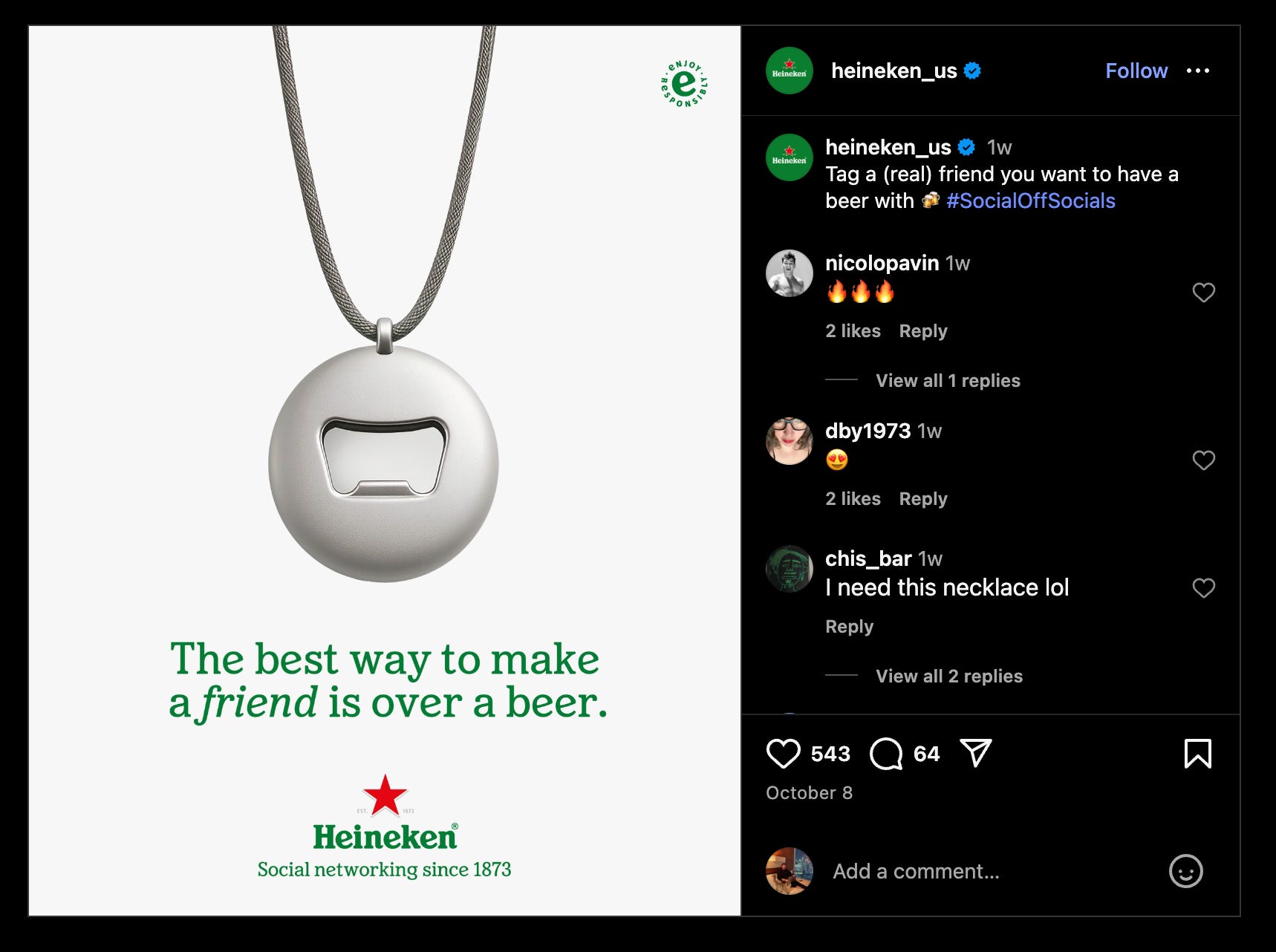 Heineken's ad references AI startup Friend's ad campaign.