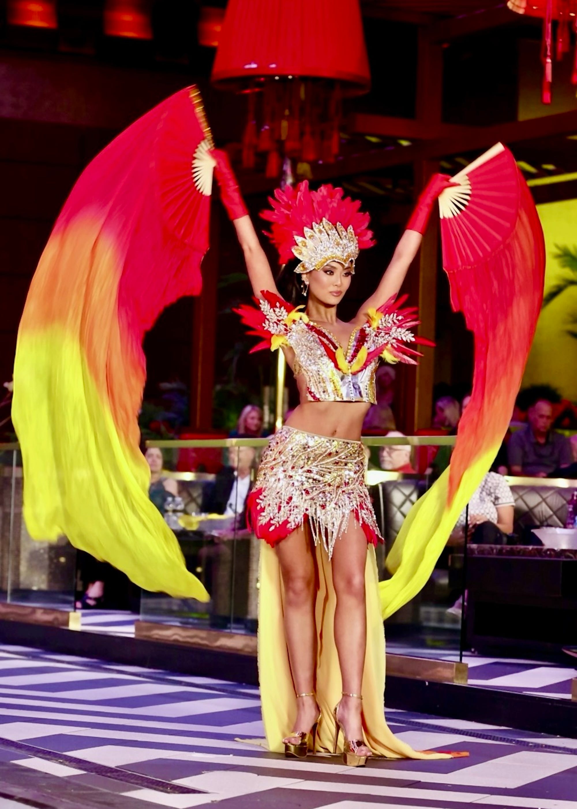 Miss California Kylie Lynn Chang in the 2025 Miss USA costume contest.