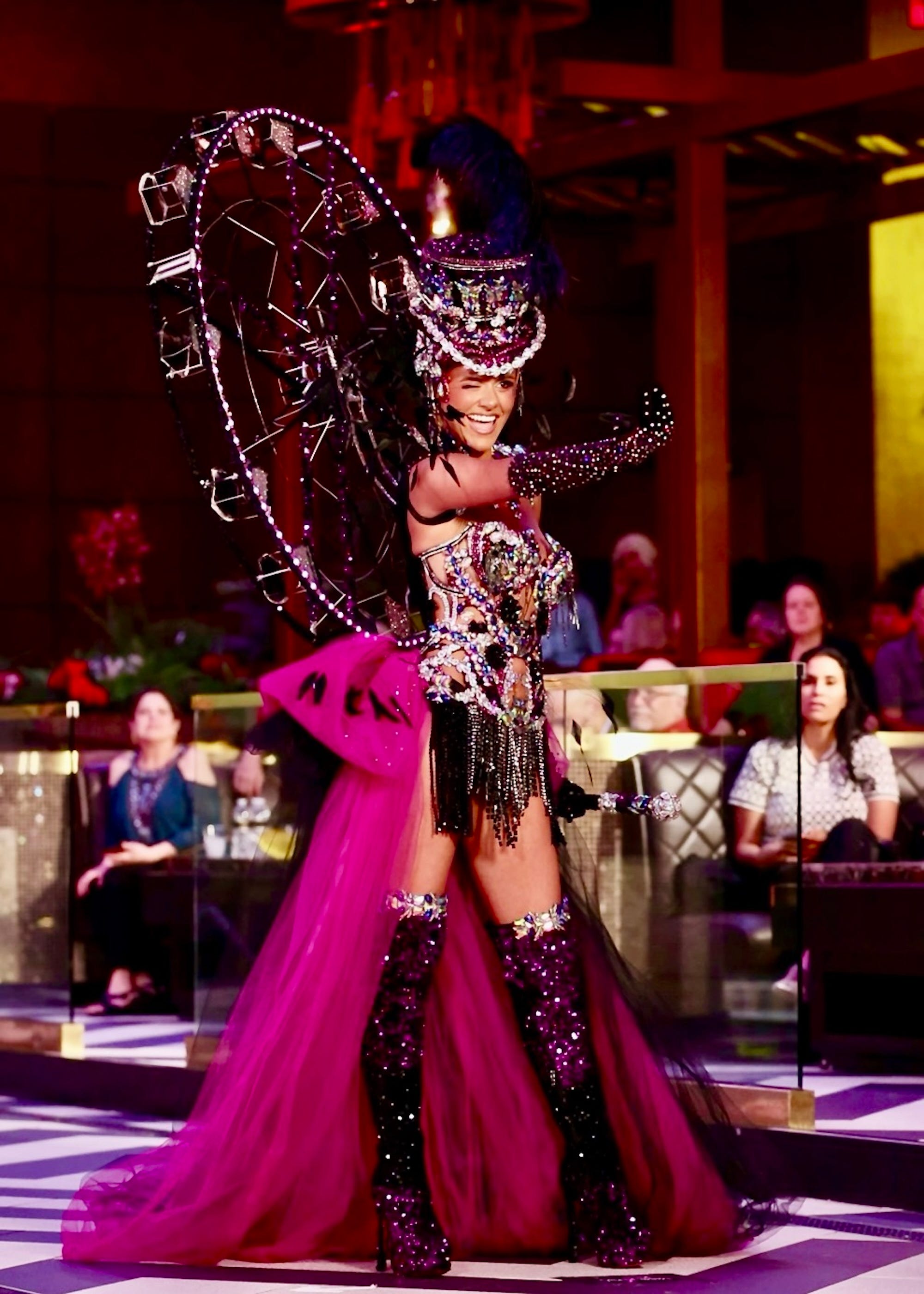 Miss Illinois Nikolina Vujcic in the 2025 Miss USA costume contest.