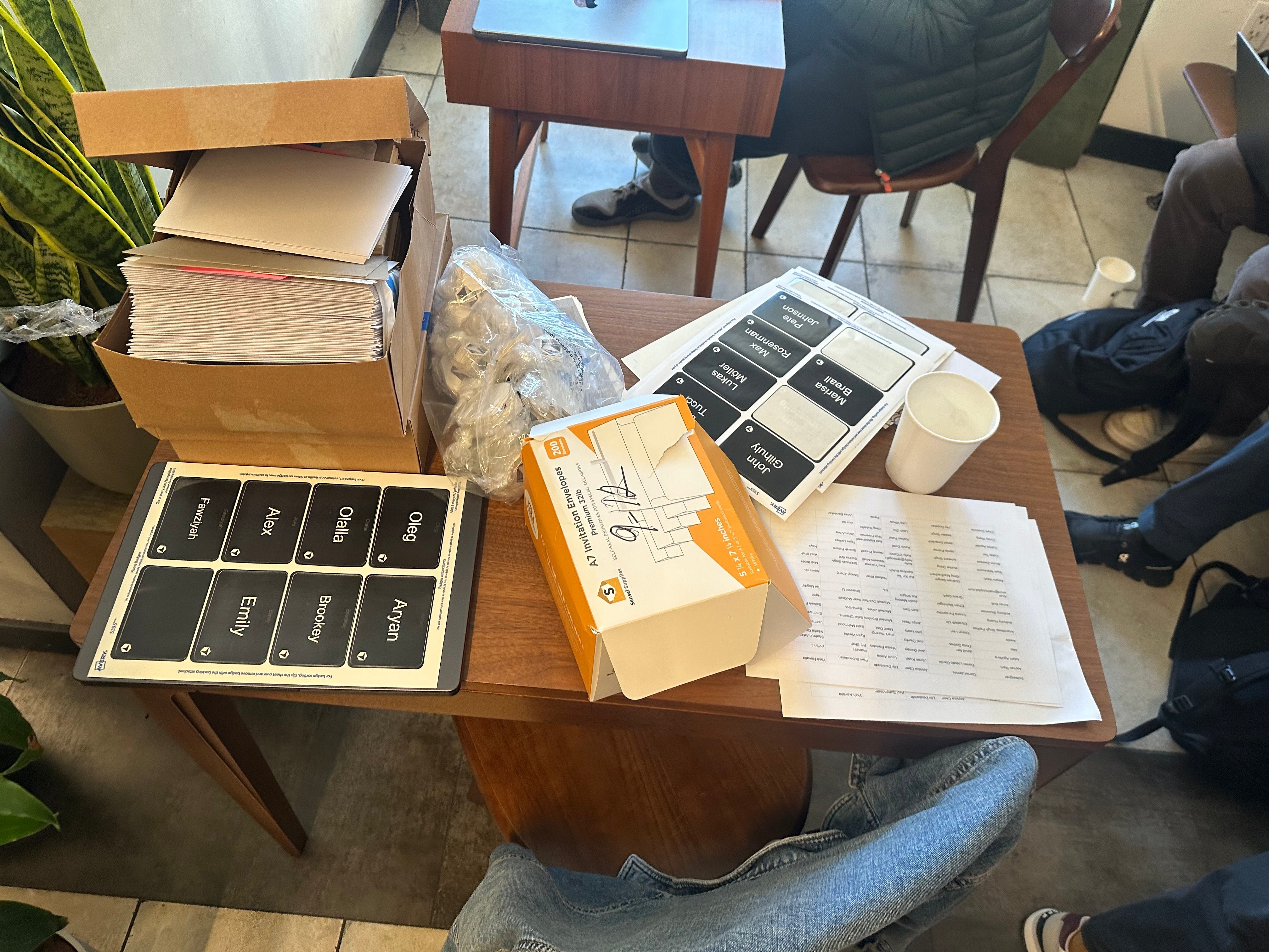 Name tags are pictured at the Cursor Cafe.
