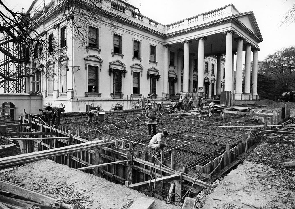White House demolition in 1950.