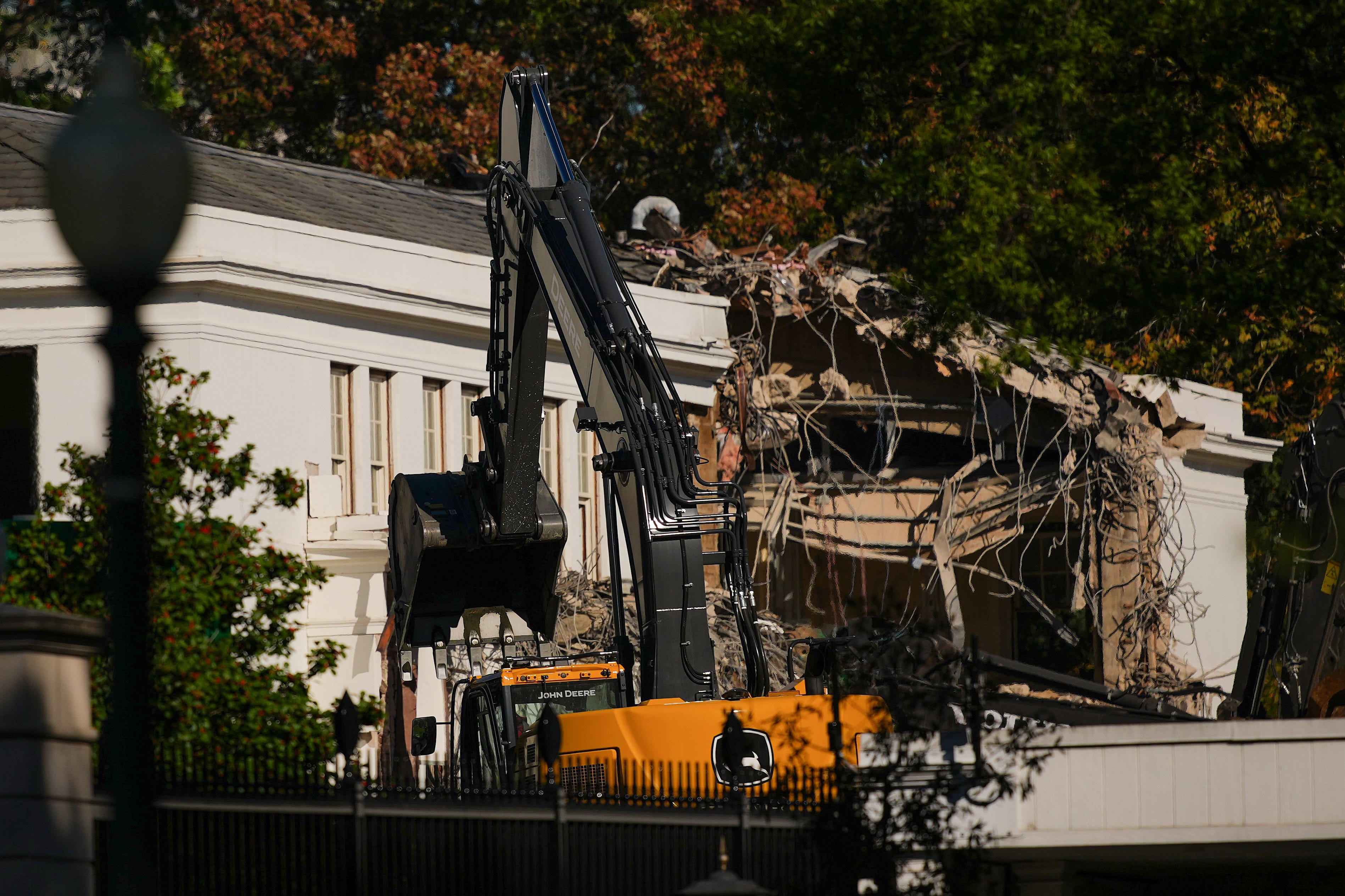 Demolition of the East Wing of the White House for President Donald Trump's ballroom.