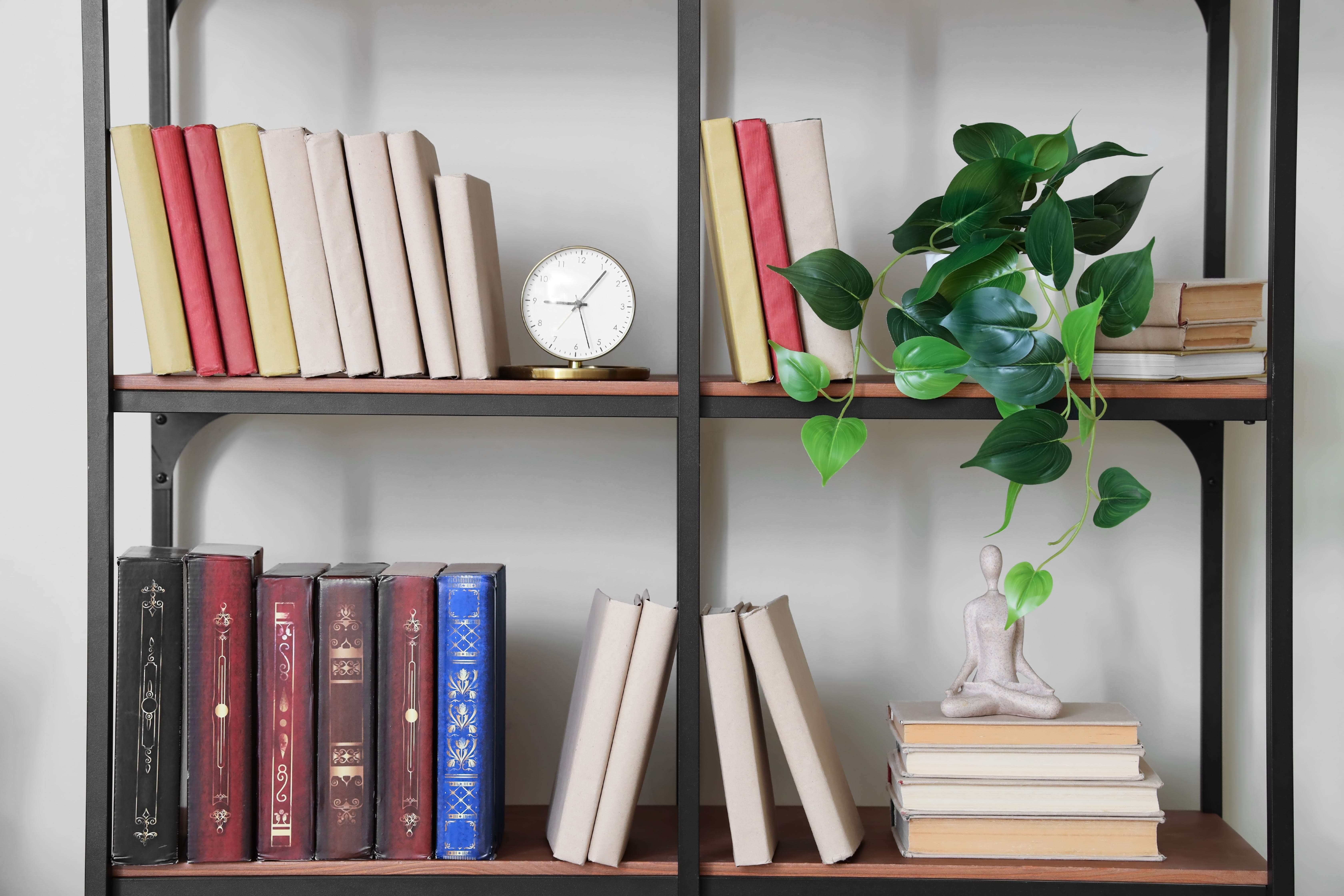 Bookshelf with books and decor.