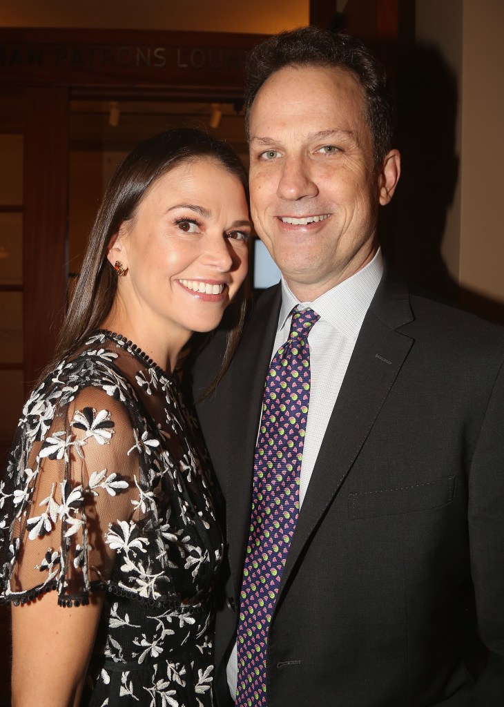 Sutton Foster and Ted Griffin pose at City Center's 75th Anniversary Gala Celebration.