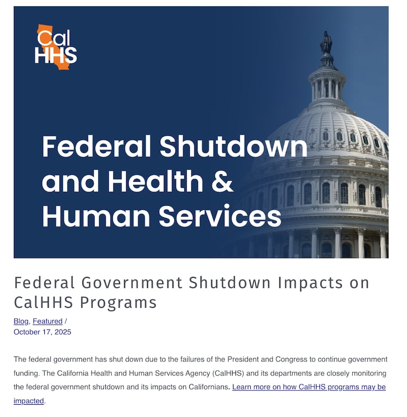 CalHHS website