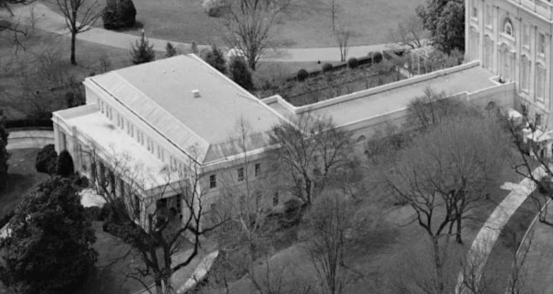 The East Wing of the White House in 1992