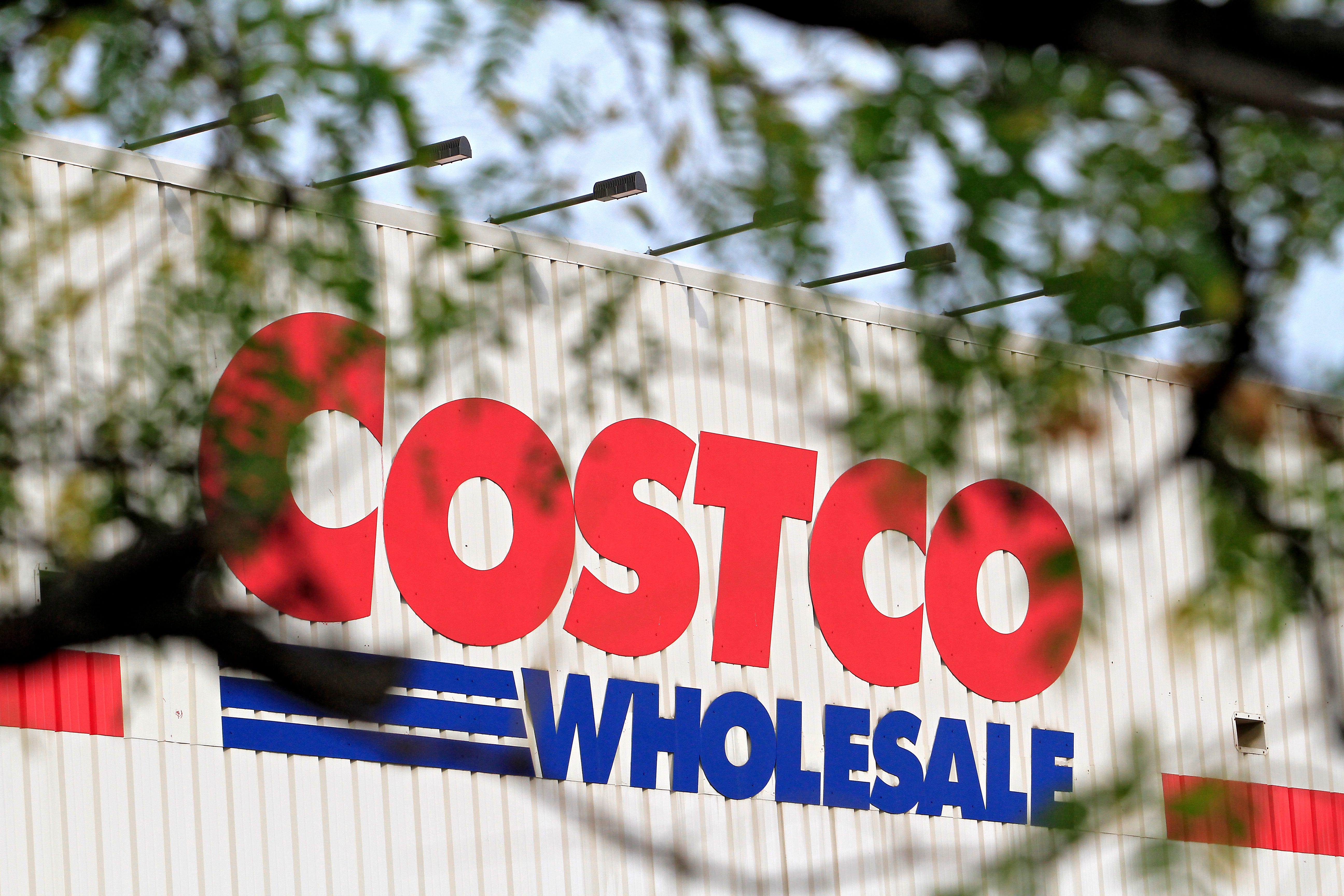 A Costco store sign is in Brampton, Ontario.