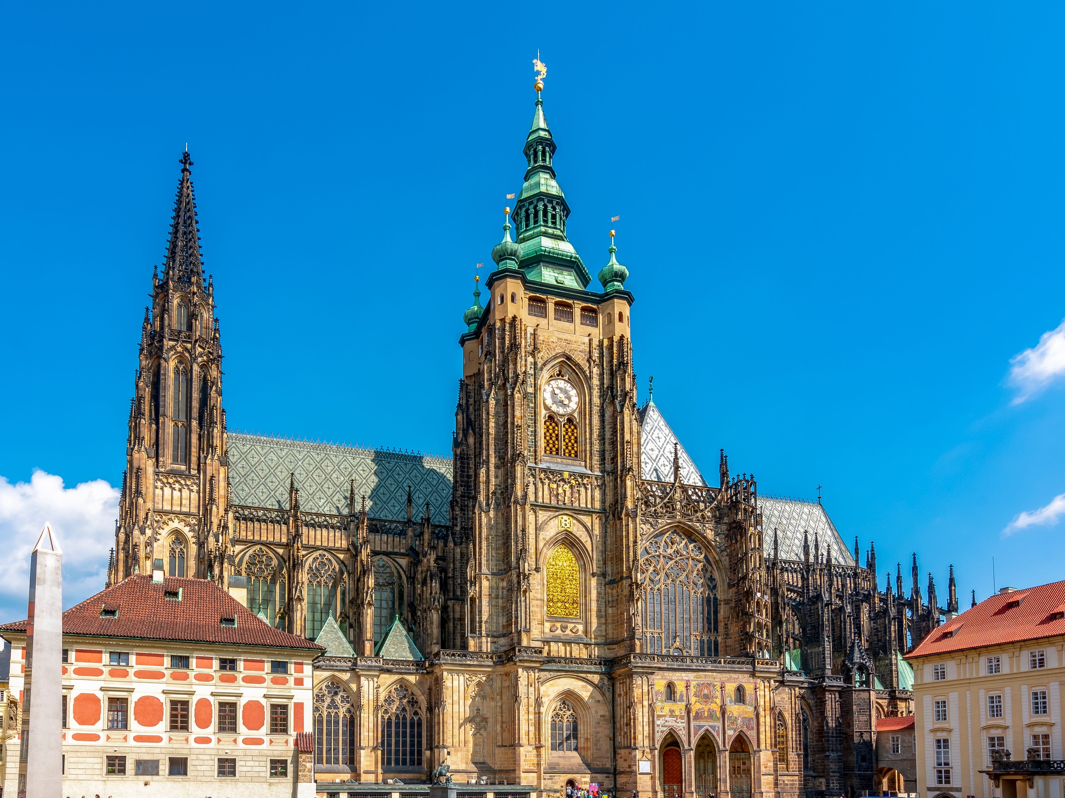 A wide shot of Prague Castle.