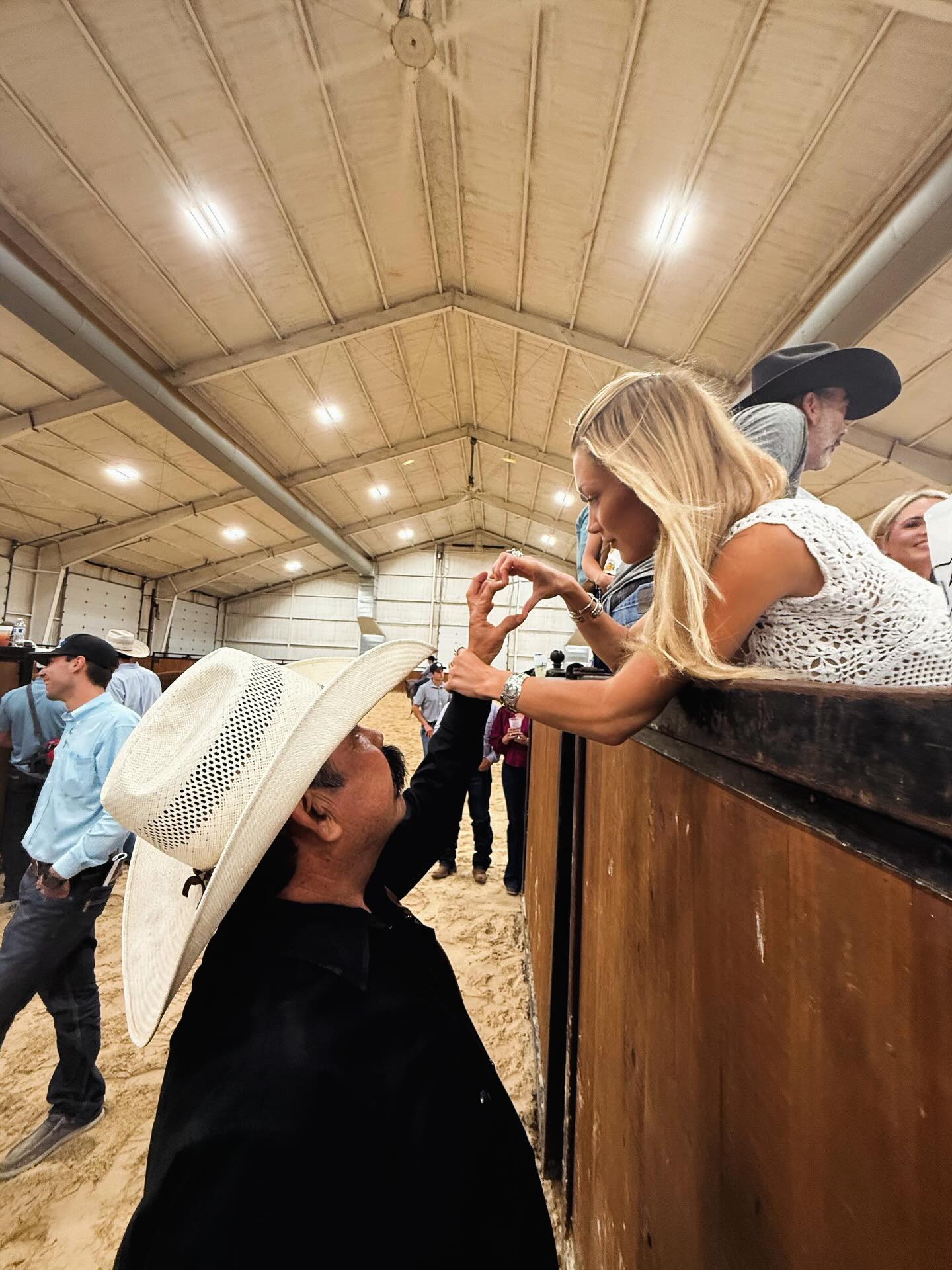 Bella Hadid hangs out at the rodeo.