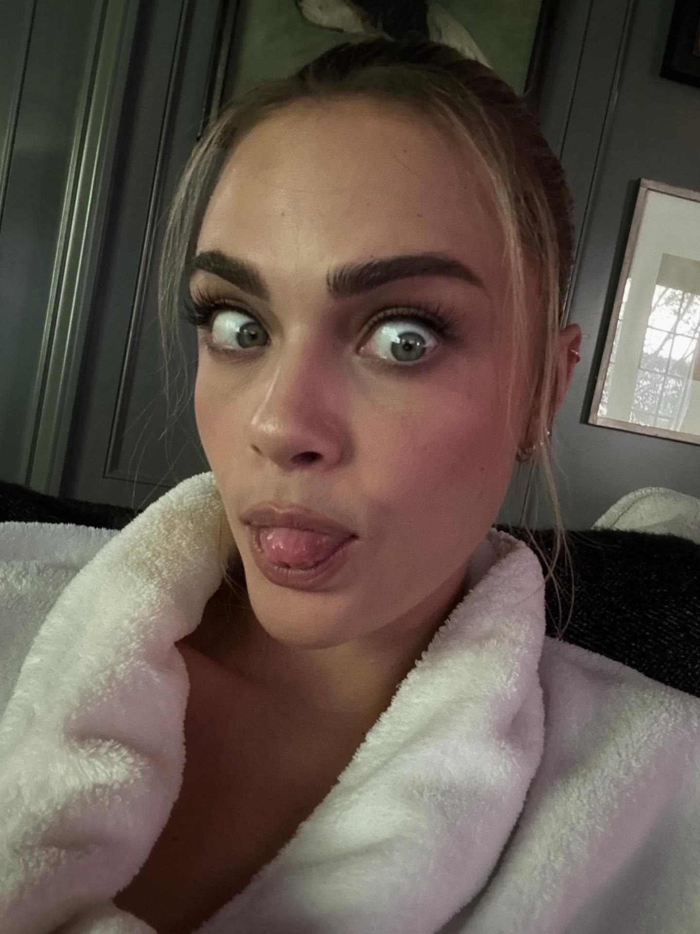 Cara Delevingne gets silly in a selfie.