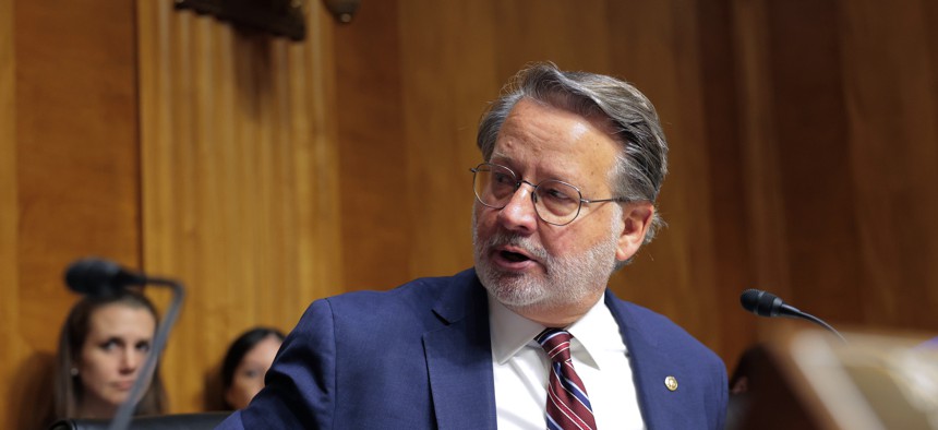 Sen. Gary Peters, D-Mich., speaks on April 3 during a hearing with the Senate Homeland Security and Governmental Affairs Committee on Capitol Hill. On Thursday, he told inspector general nominees that 