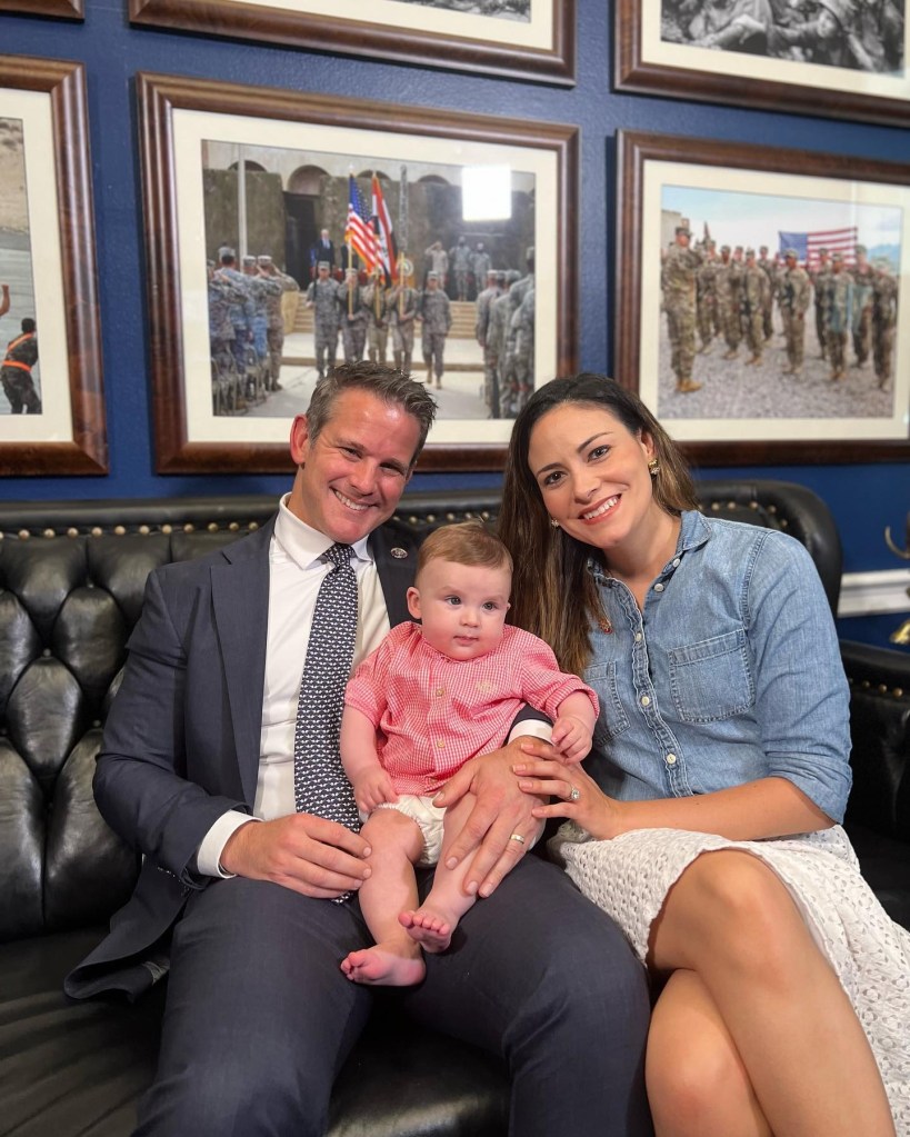 Adam Kinzinger with his wife Sofia Kinzinger and their son Christian.