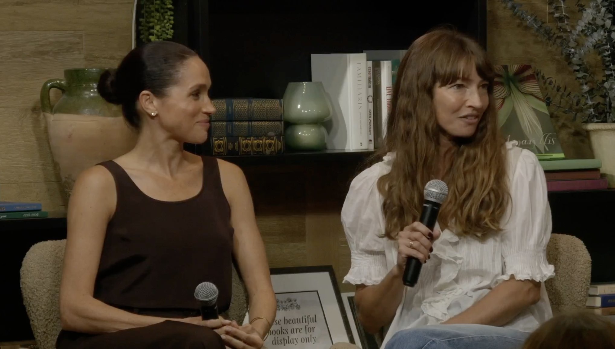 Meghan Markle at a talk at a bookstore.