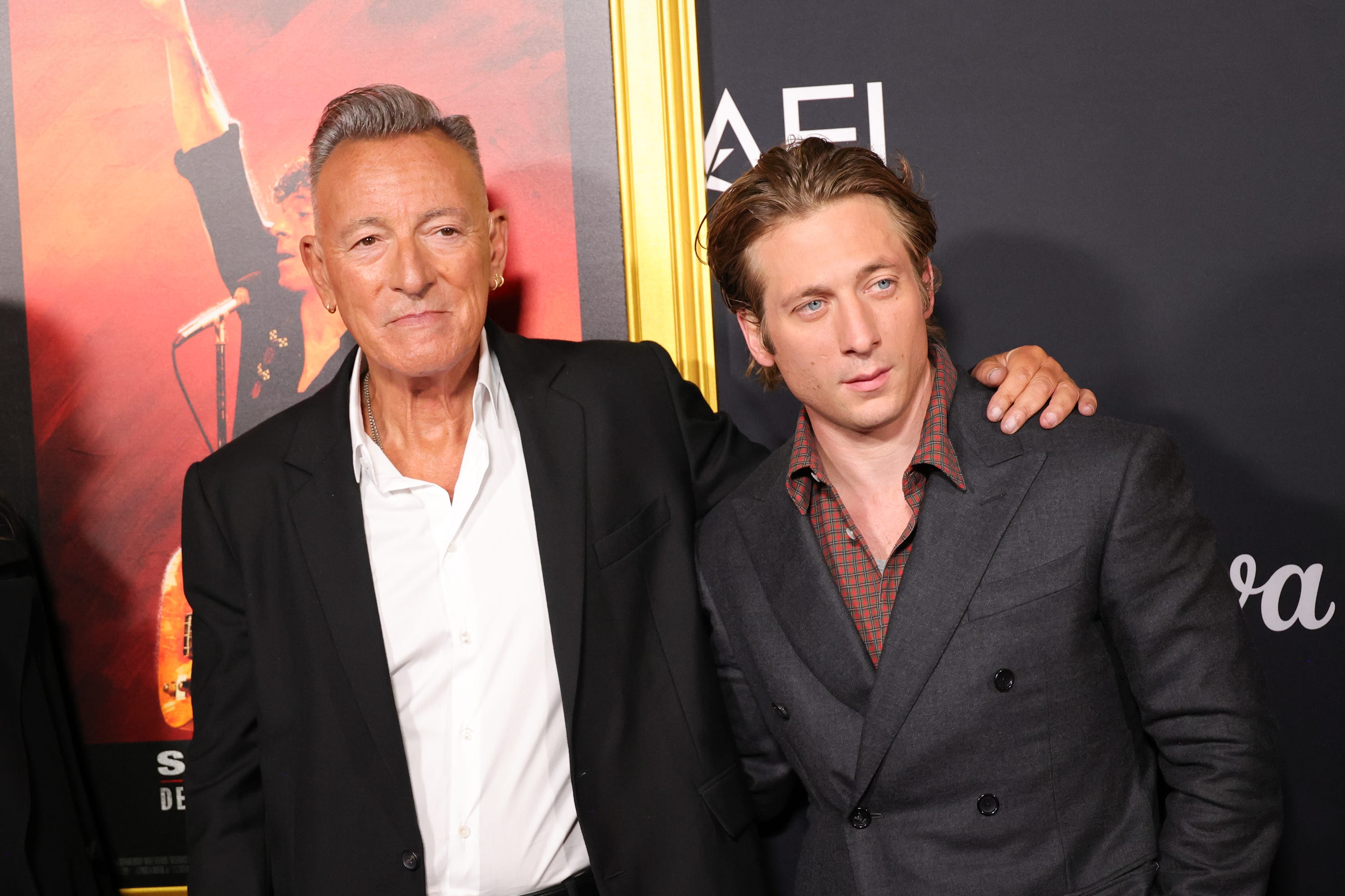 Bruce Springsteen and Jeremy Allen White at the premiere of 