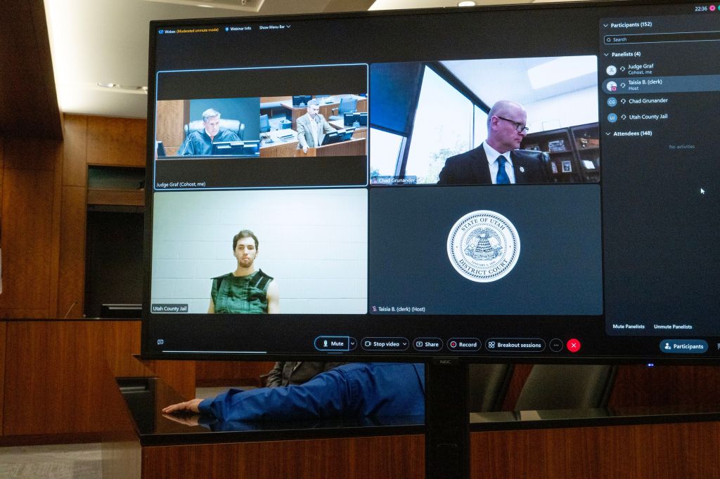 Tyler Robinson appearing virtually from Utah County Jail for his first court appearance in the murder of Charlie Kirk.