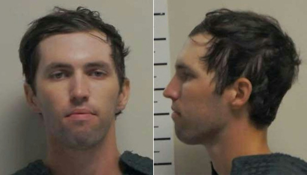 Collage of two mugshots of Tyler Robinson, one facing forward and one in profile.