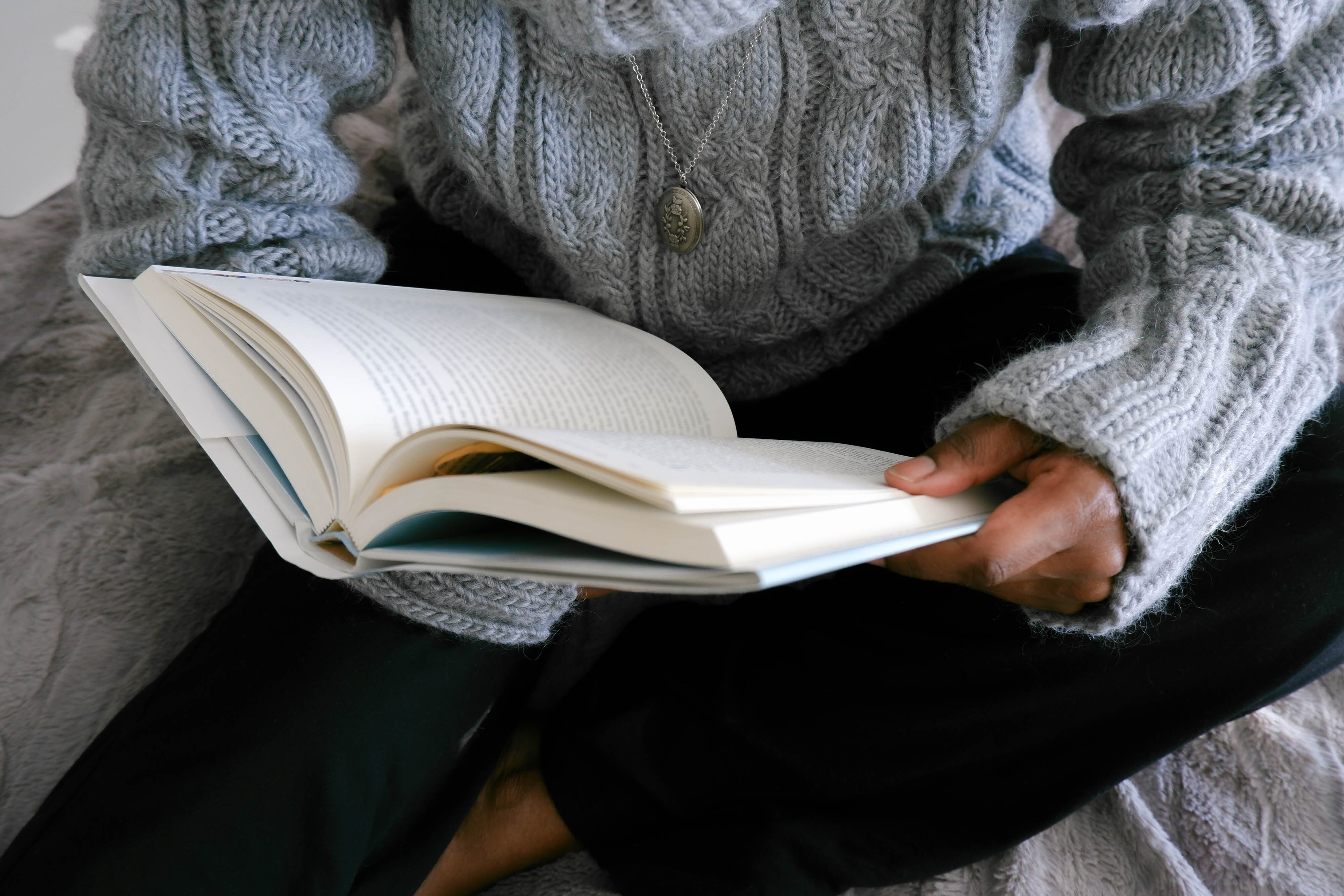A person reading a book