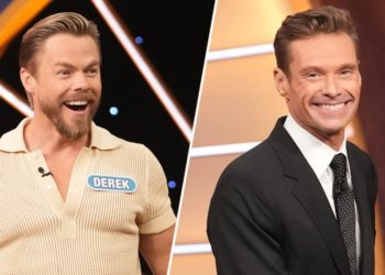 Derek Hough Reacts To Ryan Seacrest’s ‘Wheel of Fortune’ Claim He Jumped On Set Piece: “100% Not True”