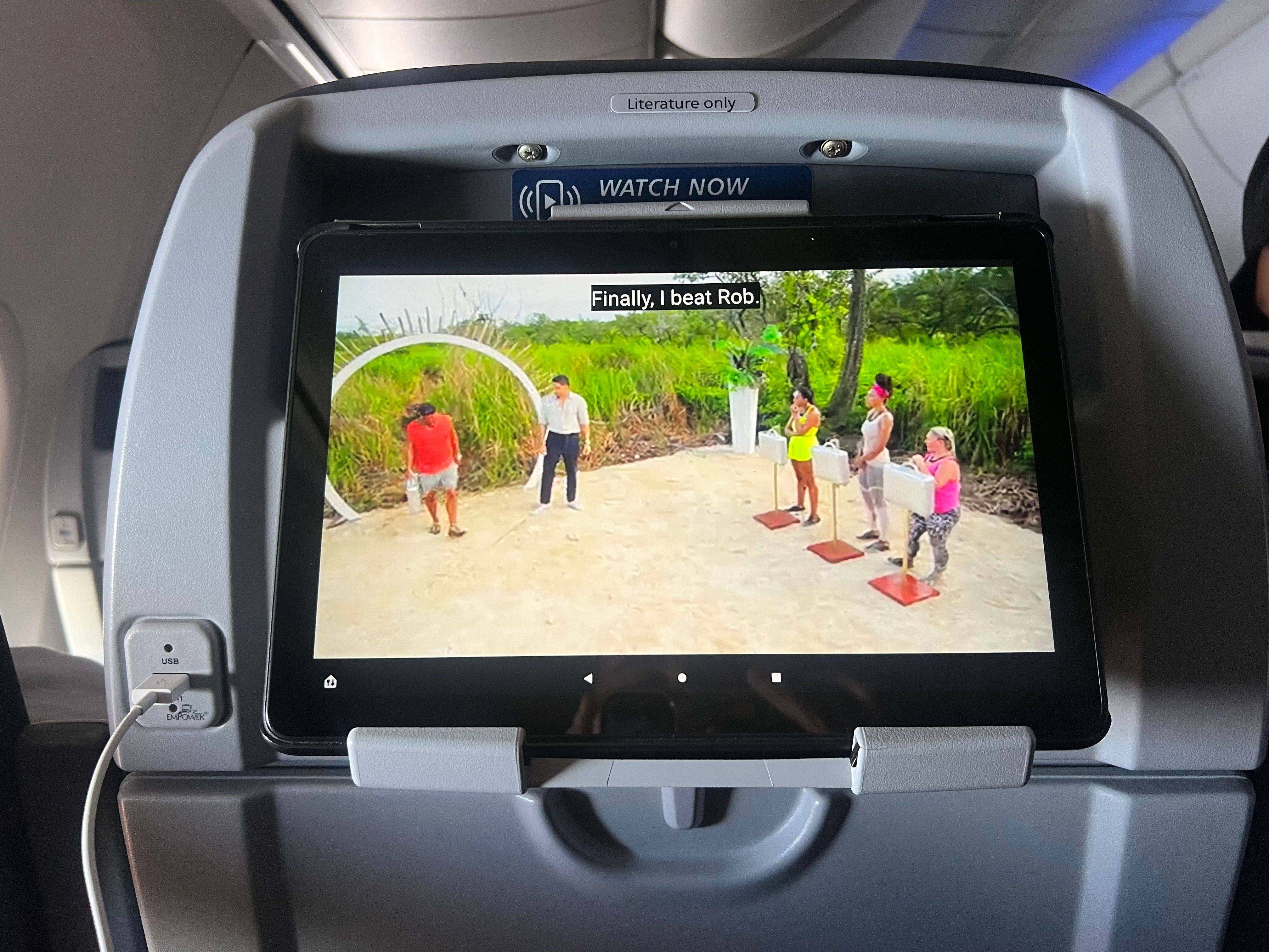American Airlines tablet holder
