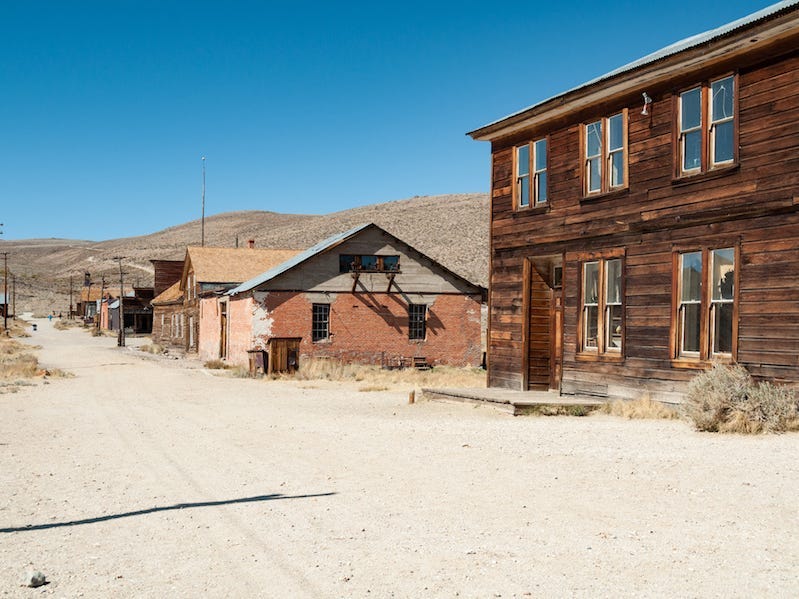 Abandoned buildings in bodie, california