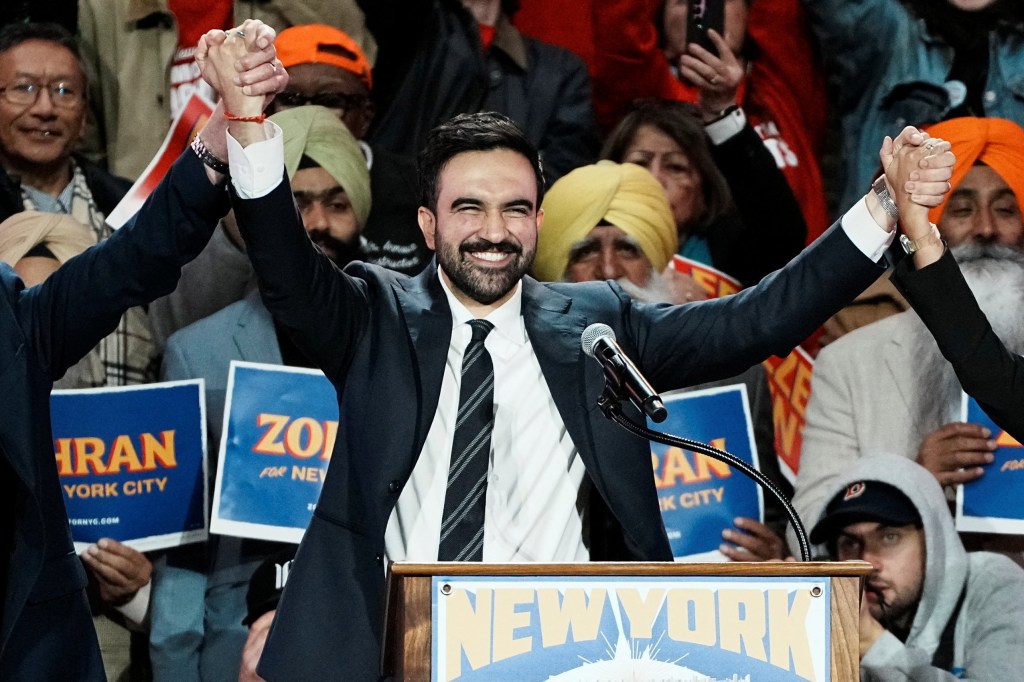 Zohran Mamdani campaigning