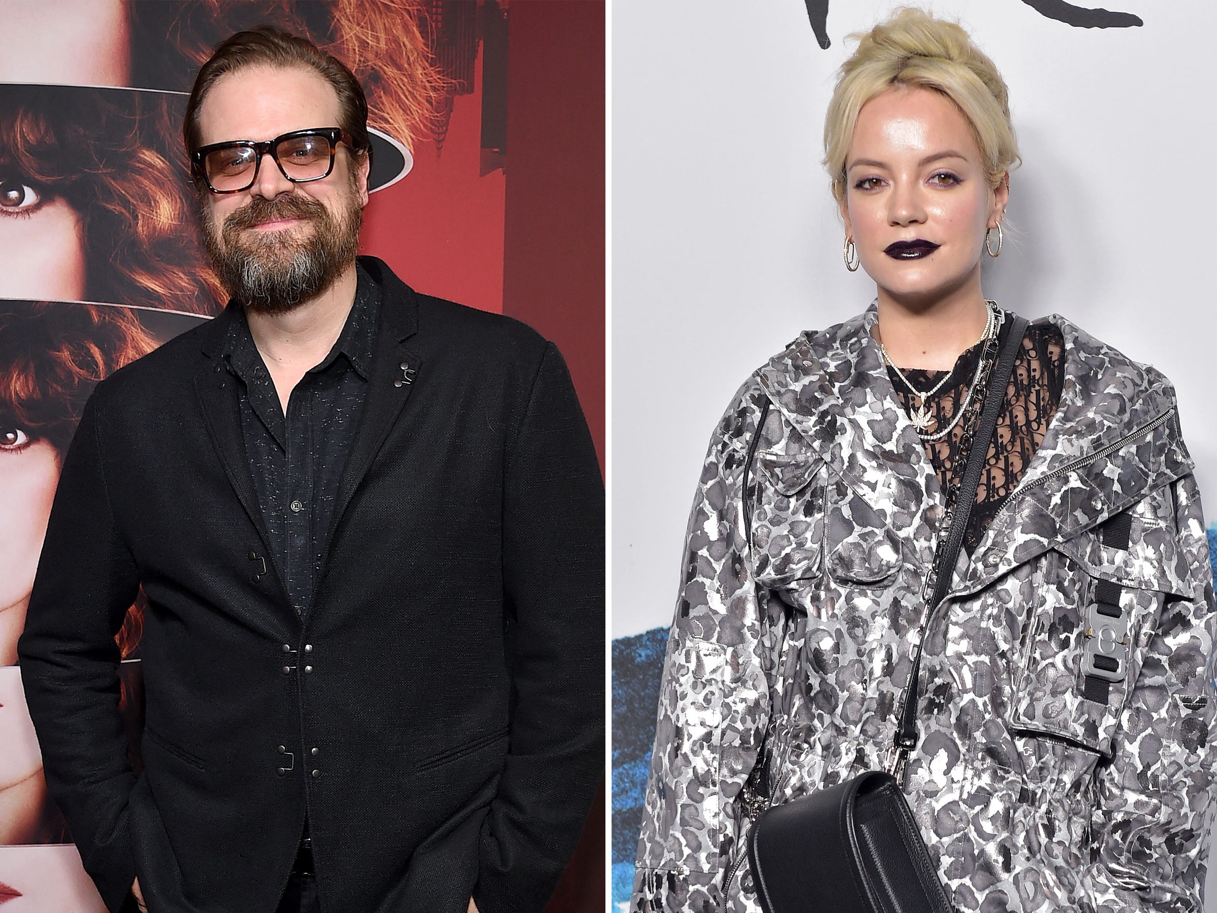 David Harbour and Lily Allen in January 2019.