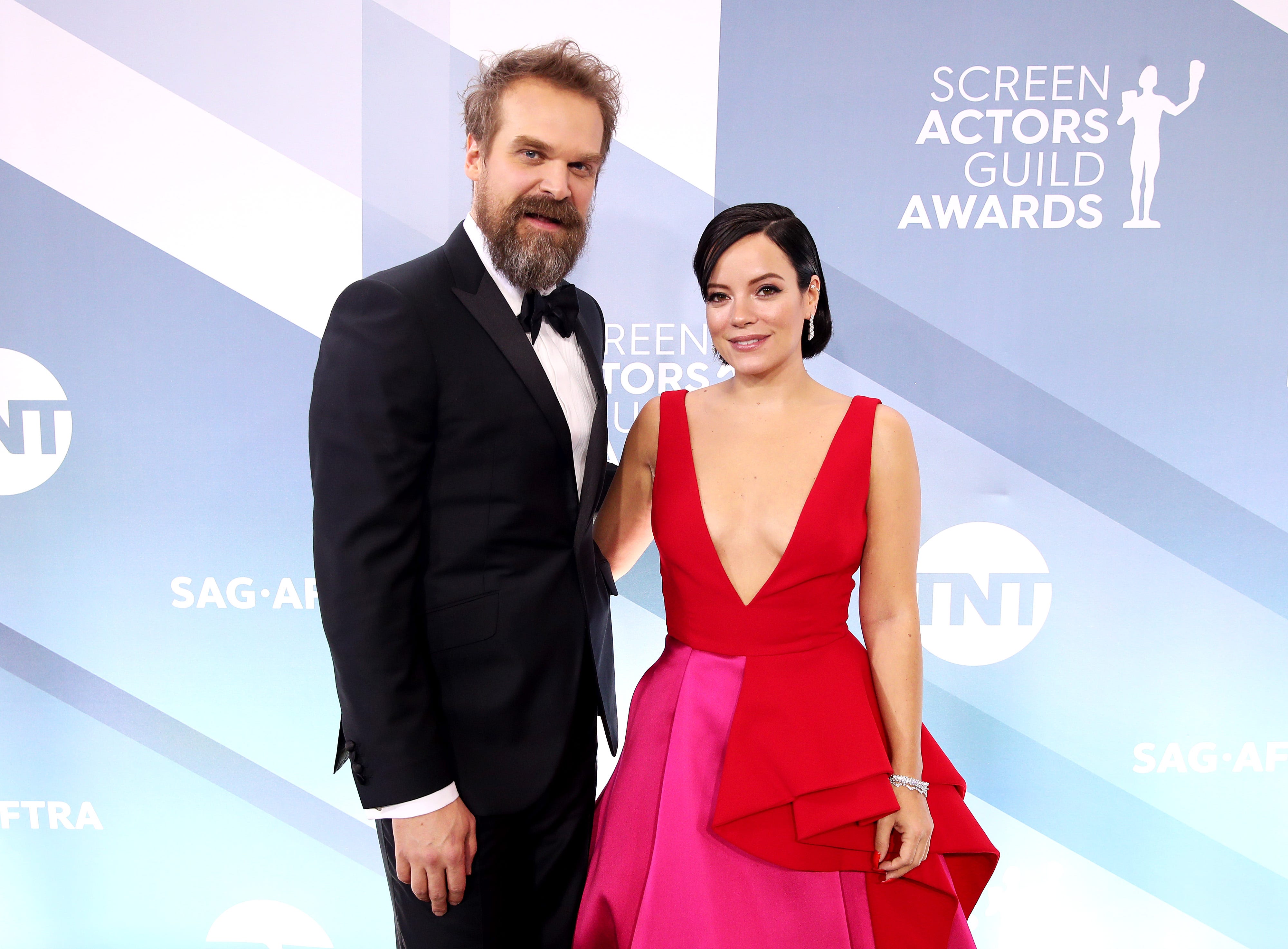 David Harbour and Lily Allen at the 2020 SAG Awards.