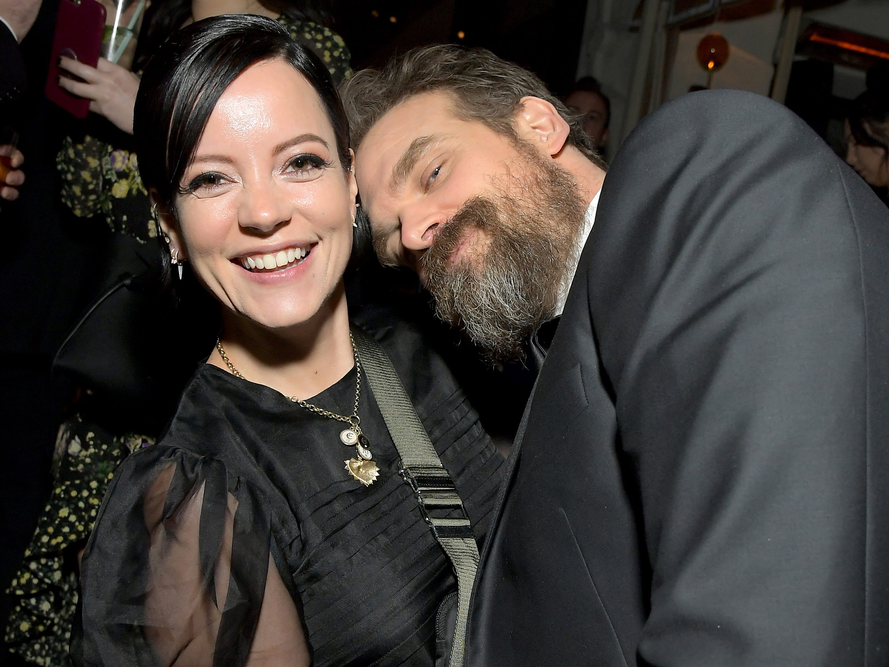 Lily Allen and David Harbour at Netflix's SAG after-party in January 2020.