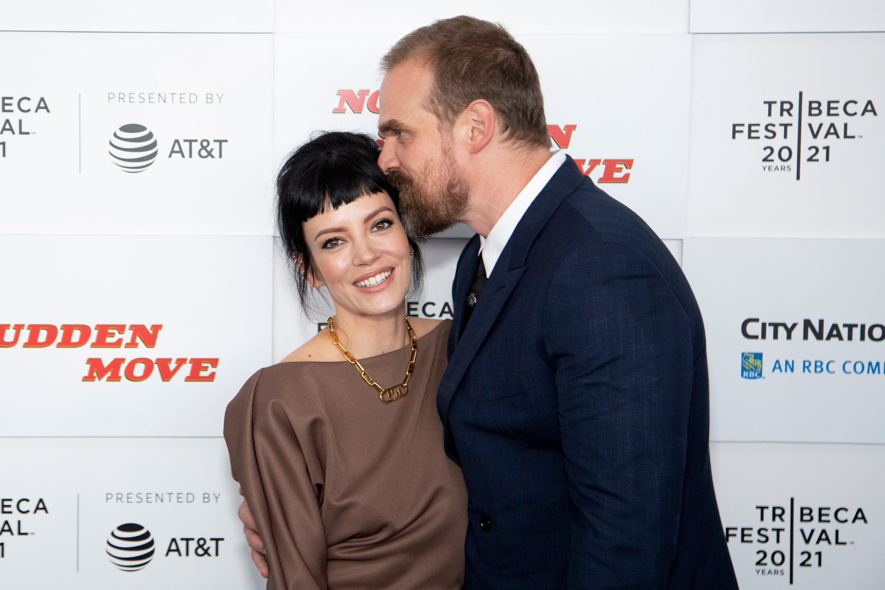 Lily Allen and David Harbour at the 2021 Tribeca Festival.