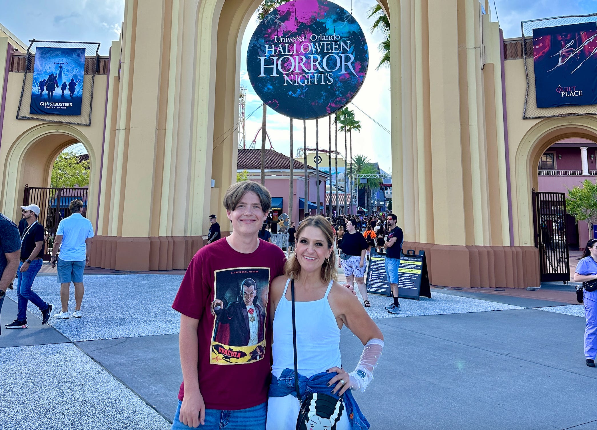The author and her son at Universal Orlando Halloween Horror Nights.