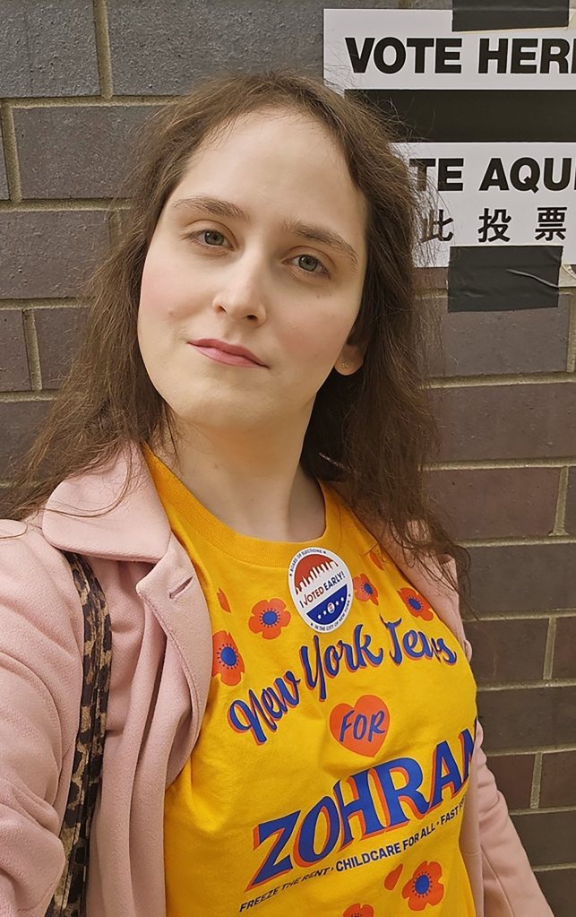 Abby Stein, a part-time rabbi at Brooklyn’s progressive Kolot Chayeinu synagogue, is one of several female rabbis featured in a new ad released by Jews for Racial and Economic Justice.